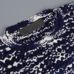 The Elder Statesman 100% cashmere tuck pop crew G blues