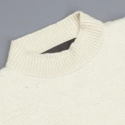The Elder Statesman 100% cashmere Checkered Pile stitch crew White