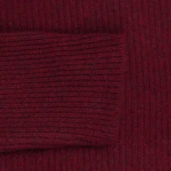 The Elder Statesman 100% cashmere medium ribbed crew Maroon