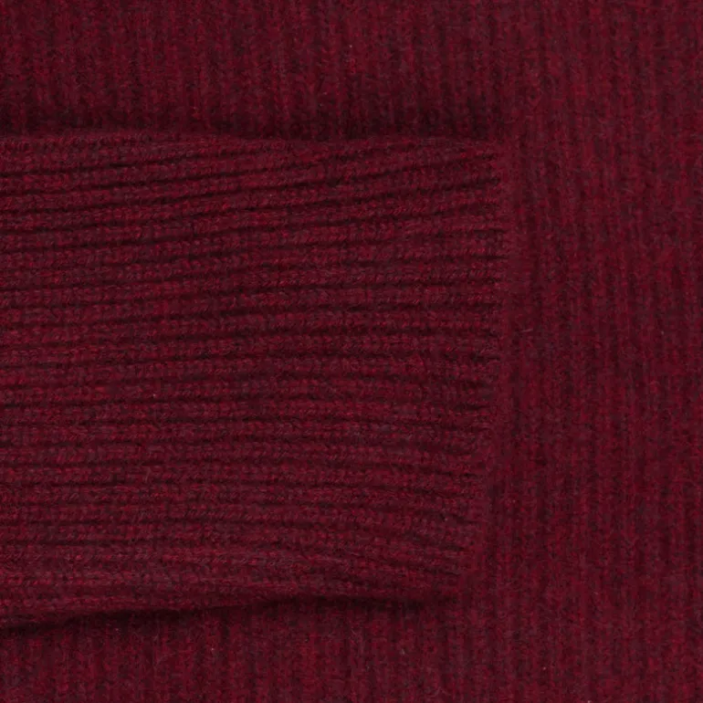 The Elder Statesman 100% cashmere medium ribbed crew Maroon