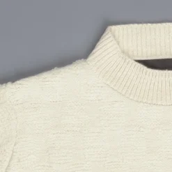 The Elder Statesman 100% cashmere Checkered Pile stitch crew White