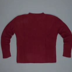 The Elder Statesman 100% cashmere medium ribbed crew Maroon
