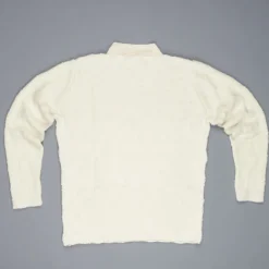 The Elder Statesman 100% cashmere Checkered Pile stitch crew White