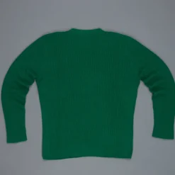 The Elder Statesman 100% cashmere medium ribbed crew Kelly Green