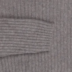 The Elder Statesman for Frans Boone 100% cashmere Odyssey Ribbed Turtleneck Grey Red Navy