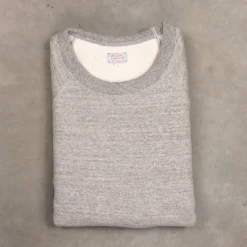 The Real McCoy's 9 Oz. Loopwheel Raglan Sweatshirt Gray