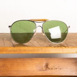 The Real McCoy's Aviator Flying Sunglasses Silver/Chrome
