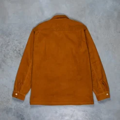 The Real McCoy's Corduroy Open Collar Shirt Mustard