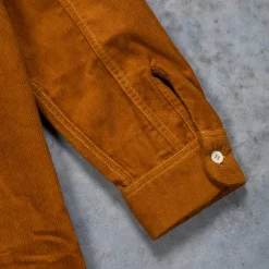 The Real McCoy's Corduroy Open Collar Shirt Mustard