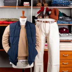 The Real McCoy's Cotton Nylon Down Vest Navy