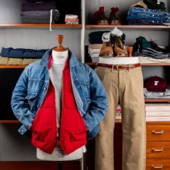 The Real McCoy's Cotton Nylon Down Vest Red