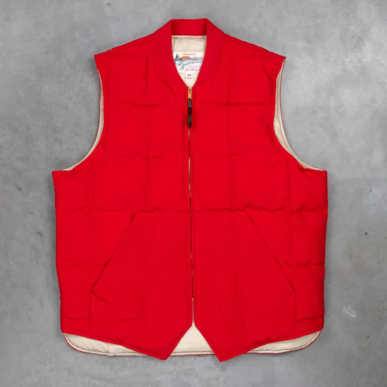 The Real McCoy's Cotton Nylon Down Vest Red