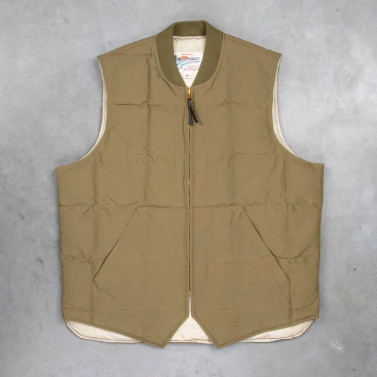 The Real McCoy's Cotton Nylon Down Vest Olive
