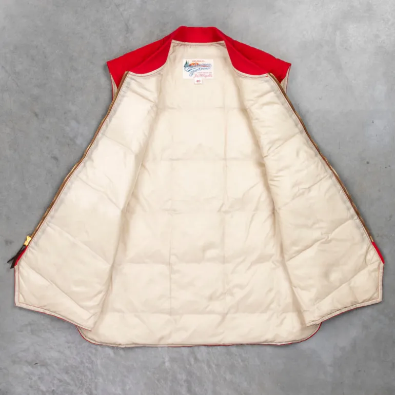 The Real McCoy's Cotton Nylon Down Vest Red