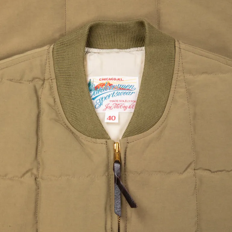 The Real McCoy's Cotton Nylon Down Vest Olive