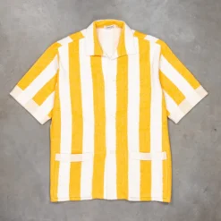 The Real McCoy's Cotton Pile Beach Shirt Yellow Stripe