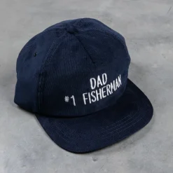 The Real McCoy's Five-Panel Corduroy Cap #1 Fishing Dad Navy