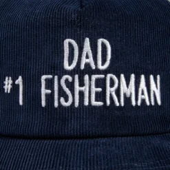 The Real McCoy's Five-Panel Corduroy Cap #1 Fishing Dad Navy