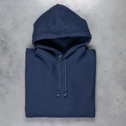 The Real McCoy's Heavyweight Hooded Sweatshirt Navy
