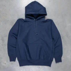 The Real McCoy's Heavyweight Hooded Sweatshirt Navy