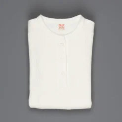 The Real McCoy's Joe McCoy Waffle Henley Longsleeve white