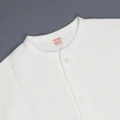 The Real McCoy's Joe McCoy Waffle Henley Longsleeve white