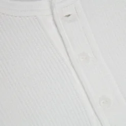 The Real McCoy's Joe McCoy Waffle Henley Longsleeve white