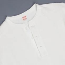 The Real McCoy's Joe McCoy Waffle Henley Longsleeve white