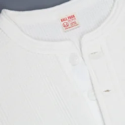 The Real McCoy's Joe McCoy Waffle Henley Longsleeve white