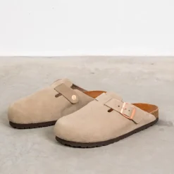 The Real McCoy´s Leather Foot Support Clogs Taupe