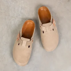 The Real McCoy´s Leather Foot Support Clogs Taupe