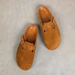 The Real McCoy´s Leather Foot Support Clogs Raw Sienna