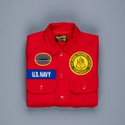 The Real McCoy's Militairy Souvenir Overshirt Wool Red