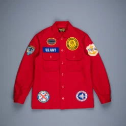 The Real McCoy's Militairy Souvenir Overshirt Wool Red
