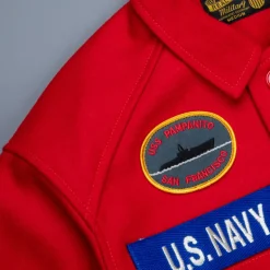 The Real McCoy's Militairy Souvenir Overshirt Wool Red