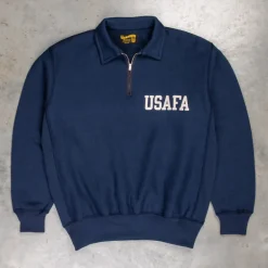 The Real McCoy's Military 1/4 Zip Sweatshirt / USAFA Navy