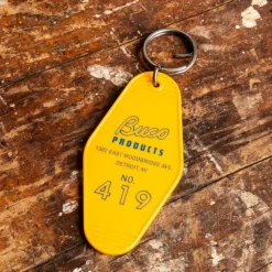 The Real McCoy's Motel Key Ring Yellow