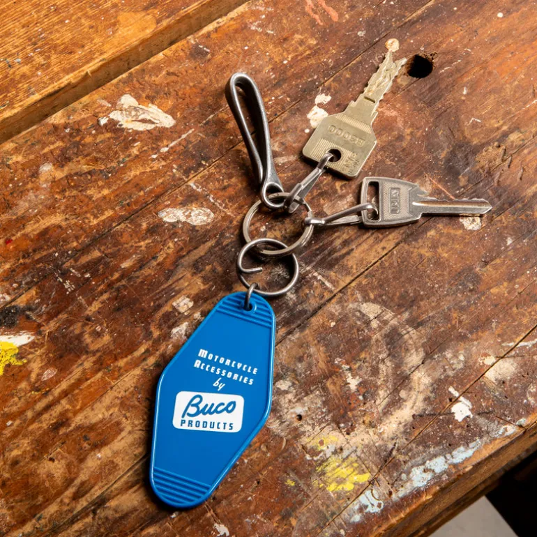 The Real McCoy's Motel Key Ring Blue