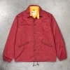 The Real McCoy's Nylon Cotton Lined Coach Jacket Burgundy