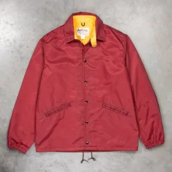 The Real McCoy's Nylon Cotton Lined Coach Jacket Burgundy