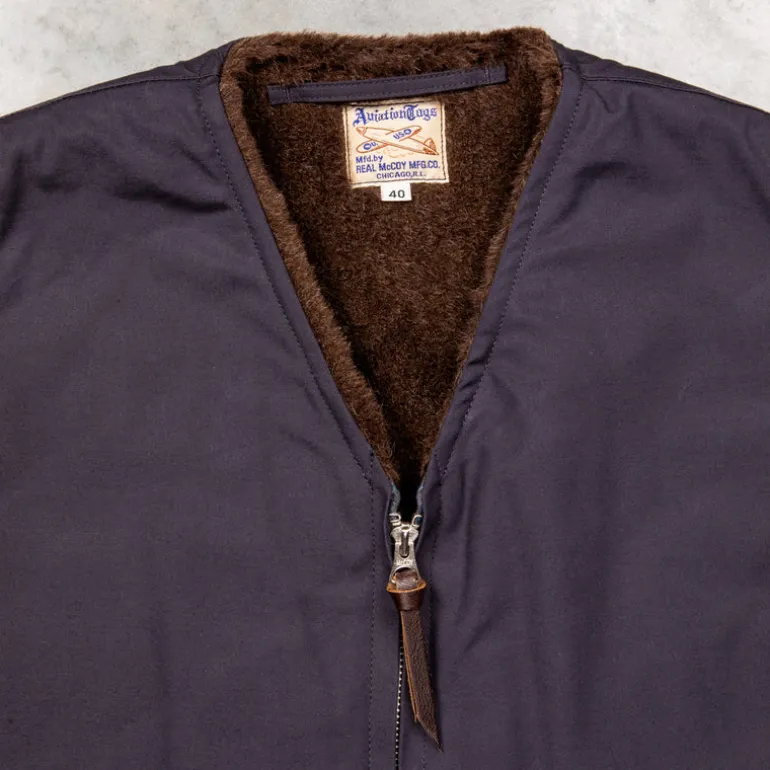 The Real McCoy's USN Alpaca Vest Navy