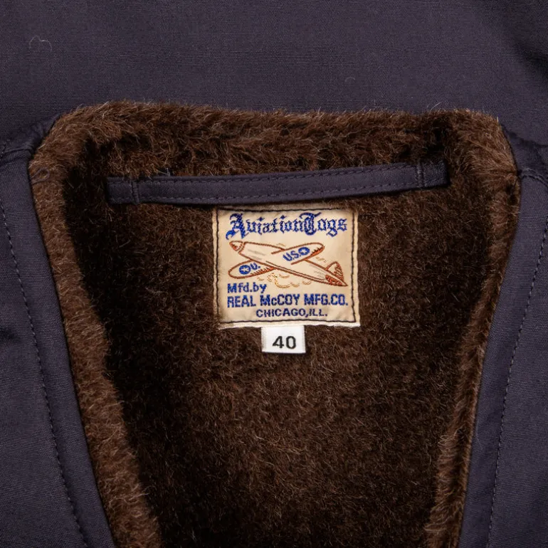 The Real McCoy's USN Alpaca Vest Navy