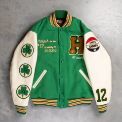 The Real McCoy's Wool Varsity Jacket Shamrocks