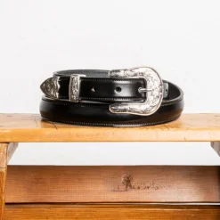 Tory Leather x Frans Boone Western Bridle Leather Belt 1″ Black