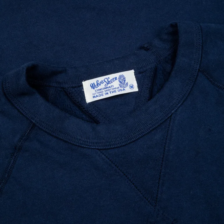 Velva Sheen 10 Oz Raglan "WV" Sweat Navy