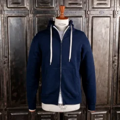 Velva Sheen Loopwheeler Zip-up Hoodie Navy