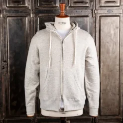 Velva Sheen Loopwheeler Zip-up Hoodie Heather Grey