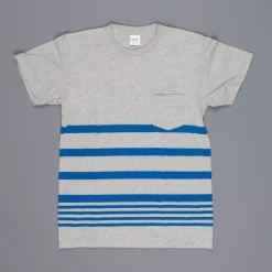 Velva Sheen Narrow wave stripe tee heather grey
