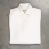 William Lockie Birdseye Solid Merino Wool Polo Ice White
