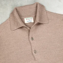 William Lockie Birdseye Solid Merino Wool Polo Taupe